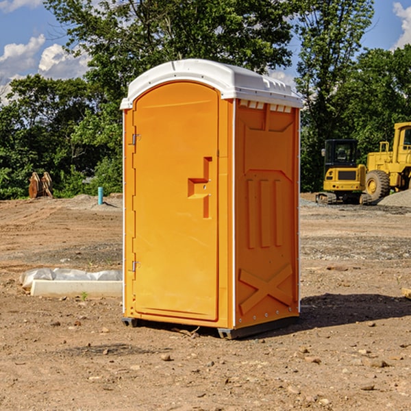 how often are the portable restrooms cleaned and serviced during a rental period in Tainter WI